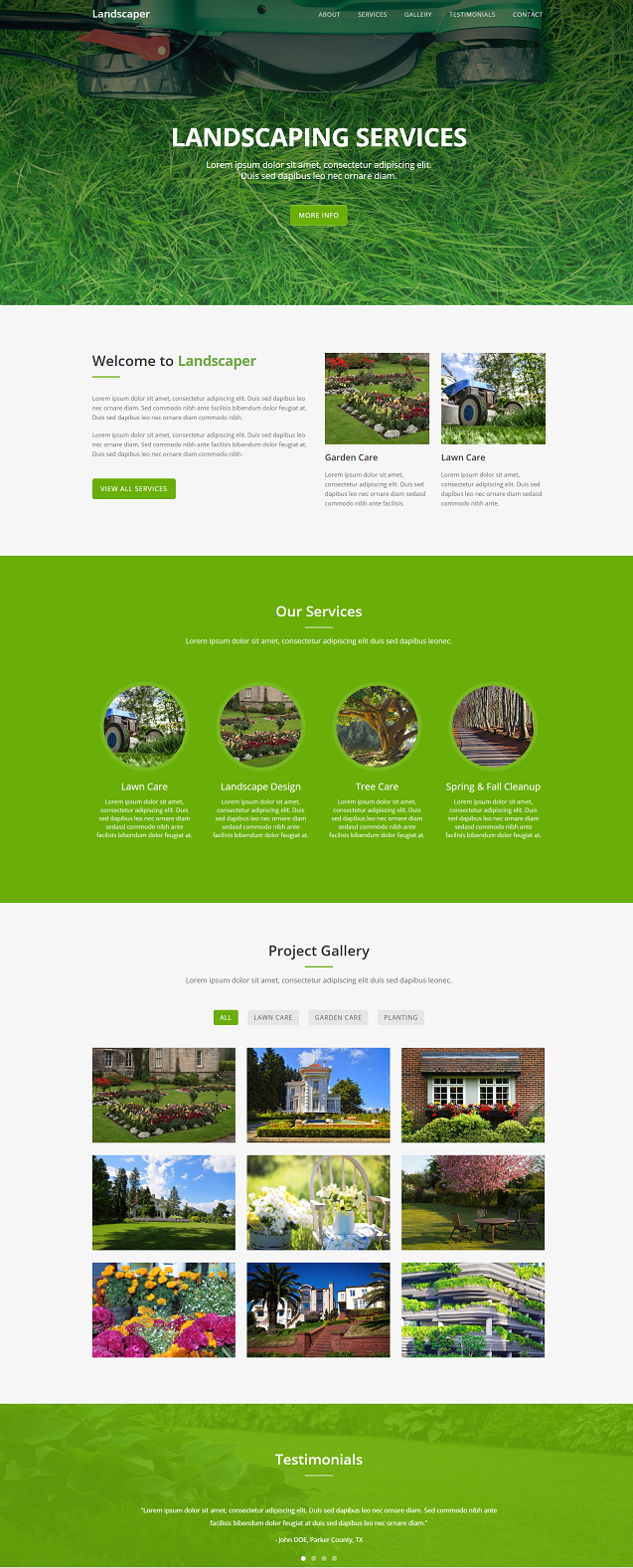 绿色植被园艺职师作品展示企业网站