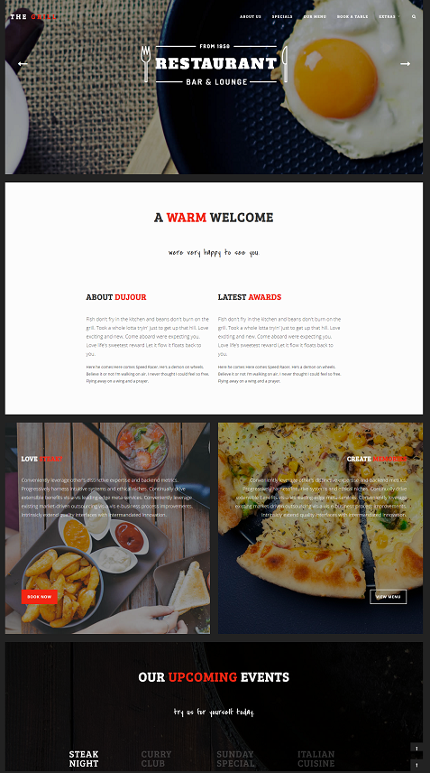 响应式精品意式风格西餐厅类网站模板