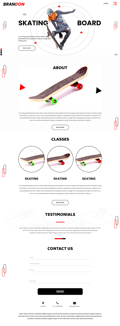 白色简洁户外体育运动类企业网站模板