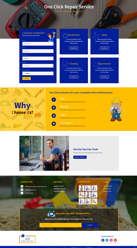 蓝色精美物业公司服务类网站模板