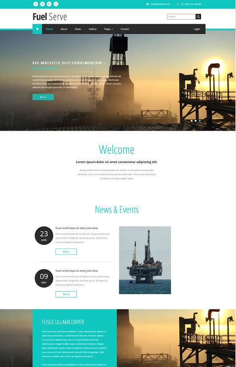 响应式宽屏石油开发开采化工类网站模板