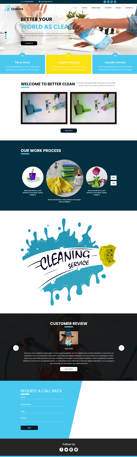 专业清洁消毒家政企业网站模板