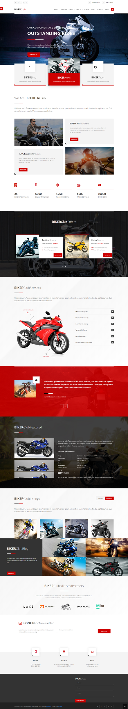 大气酷炫改装摩托车类网站模板