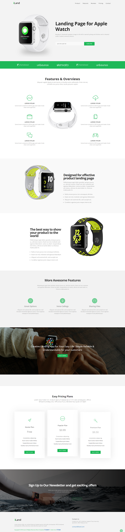 简洁酷炫智能手表产品展示宣传类网站模板