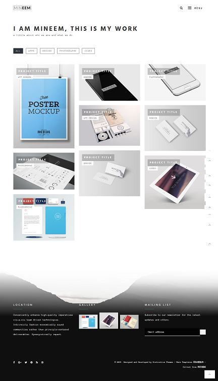白色极简设计师设计作品展示网站模板