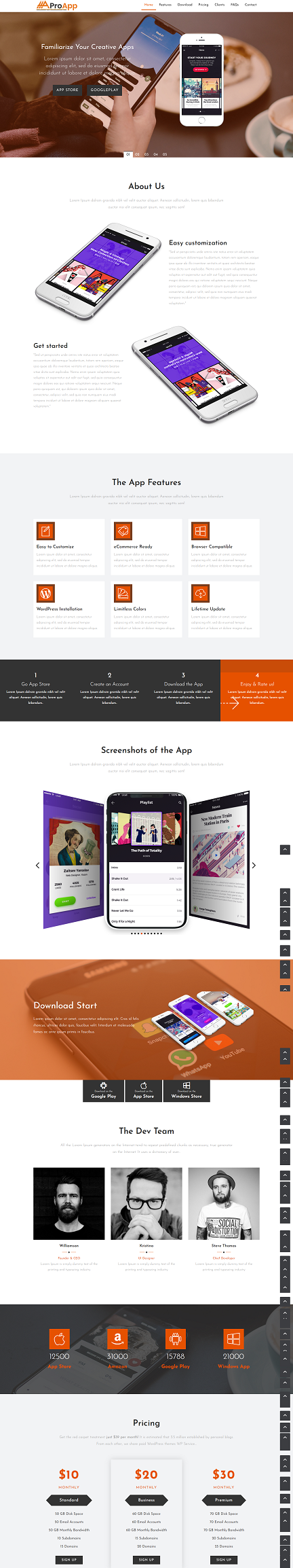简约创意设计手机app展示网站模板