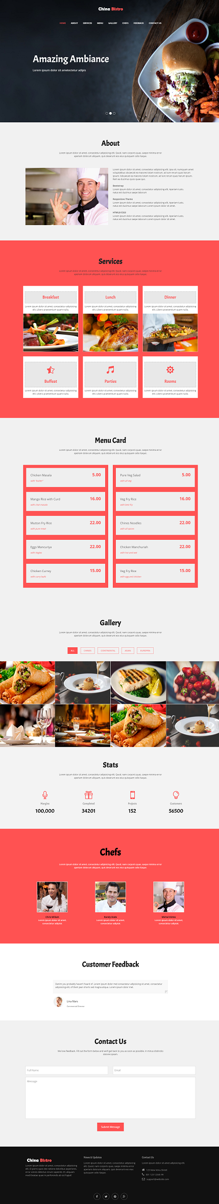 响应式大图美食美味外卖点餐平台网站模板
