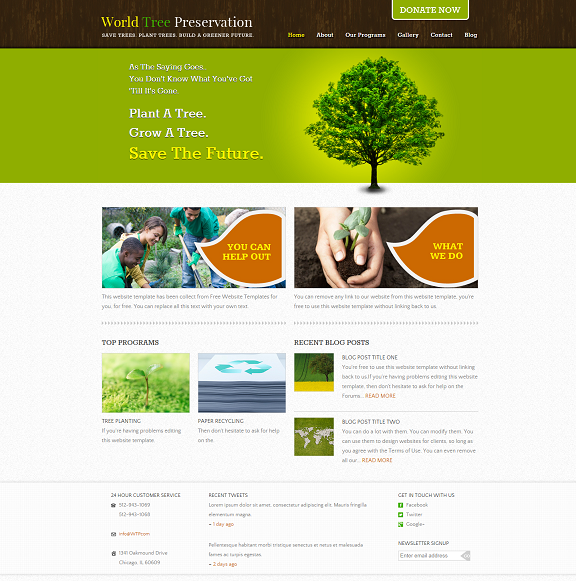绿色公益环境保护官方网站模板