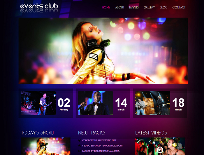 紫色背景乐队演唱会出票企业网站模板