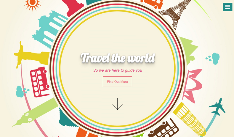 全球旅行景点图标展示摄影类模板