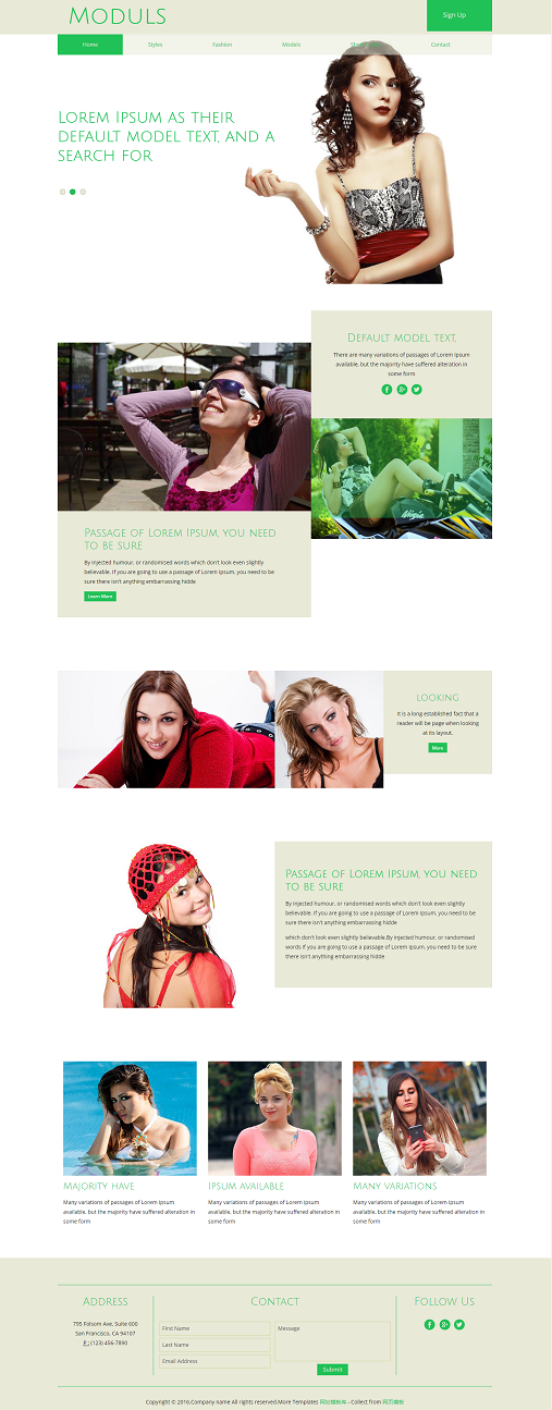 简单大图简洁女性美容化妆网站模板