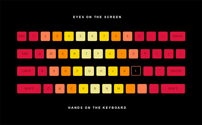 CSS3彩色渐变的电脑键盘特效