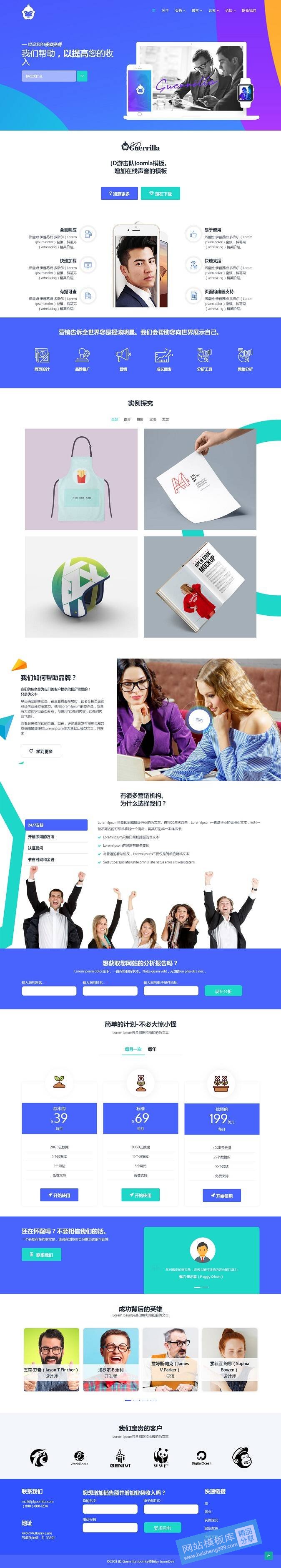 自适应营销机构公司Guerrilla模板 Joomla,第2张 自适应营销机构公司Guerrilla模板 Joomla,第2张